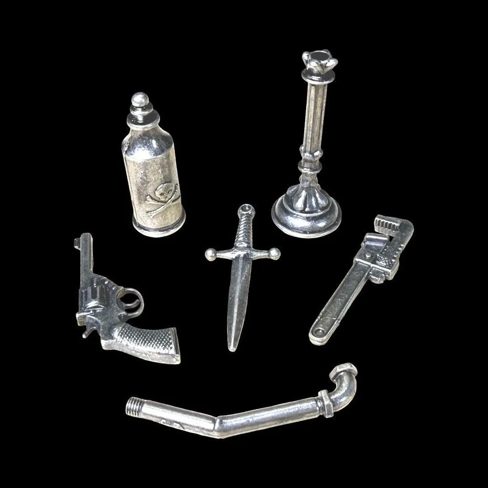 Clue 50th Anniversary Weapon Token Replacement Pieces Parts 1998 Lot Of 6